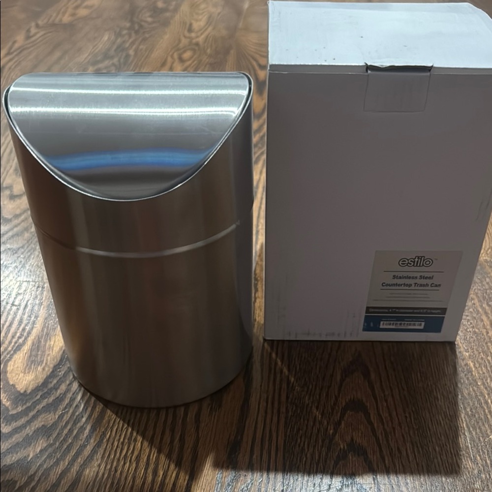 Stainless Steel Countertop Trash Can - Silver